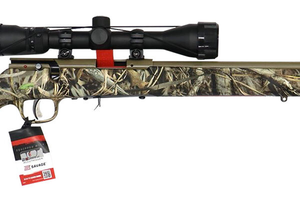 Savage Arms 96867 93 XP 17 HMR 10+1 21″ Coyote Tan Cerakote Button-Rifled Barrel & Drilled & Tapped Steel Receiver, Brush Camouflage Fixed Synthetic Stock, Weaver 3-9x40mm