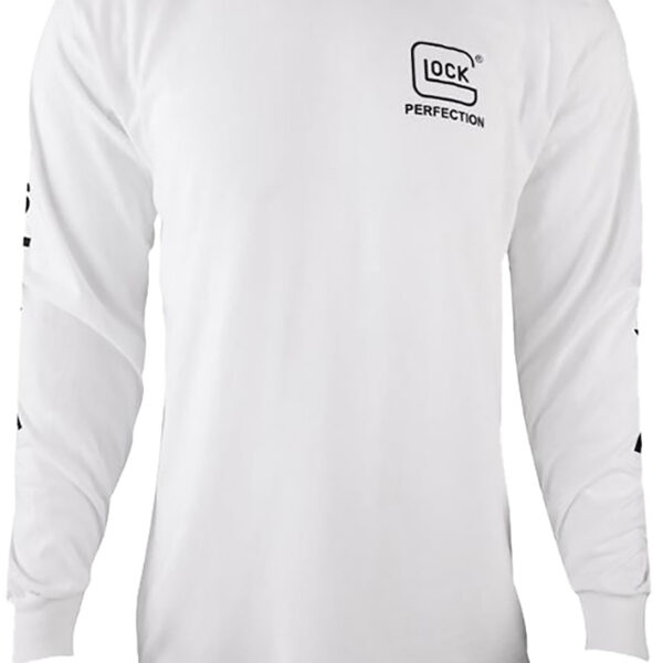 Glock AP96092 Perfection Long Sleeve Tee White Pre-Shrunk Cotton Long Sleeve Small