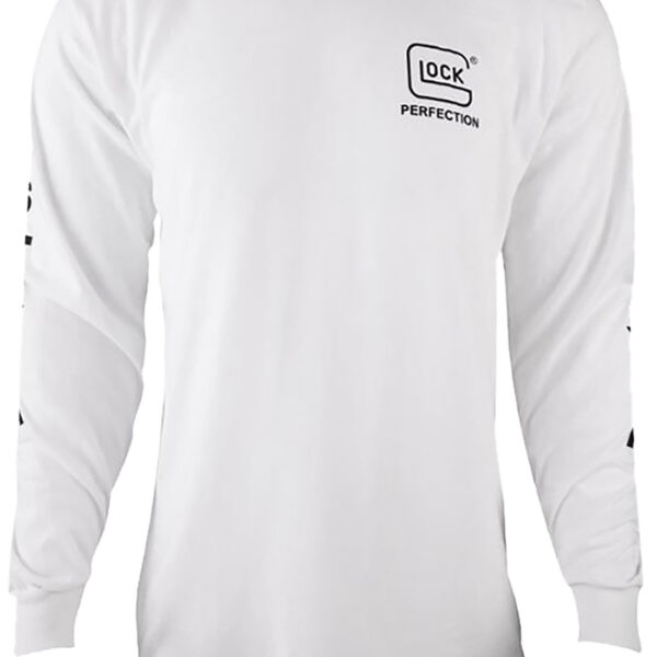 Glock AP96093 Perfection Long Sleeve Tee White Pre-Shrunk Cotton Long Sleeve Medium