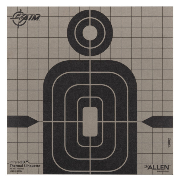 Allen 15802 Thermal Target Silhouette Hanging Paper 8″ x 8″ Black/Gray