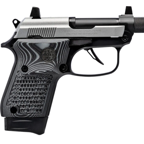 Beretta USA J20X22R8M3 20X Bobcat Bug Out Bag Micro Frame 22 LR 8+1 2.80″ Black Threaded Tip-Up Barrel, Inox ELS/Serrated Slide, Black Polymer Frame w/Beavertail, Helica Texture Grip