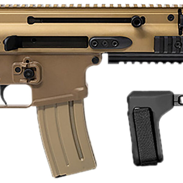 FN 38101883 SCAR 15P 5.56x45mm 30+1 7.50″ Black Steel Barrel, Flat Dark Earth Anodized Picatinny Rail Aluminum Receiver, SB Tactical Brace, Ambidextrous
