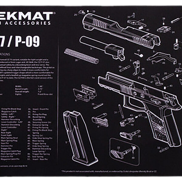 TekMat TEKR17CZP07 CZ P-07/P-09 Cleaning Mat Black/White Rubber 11″x17″ CZ P-07/P-09