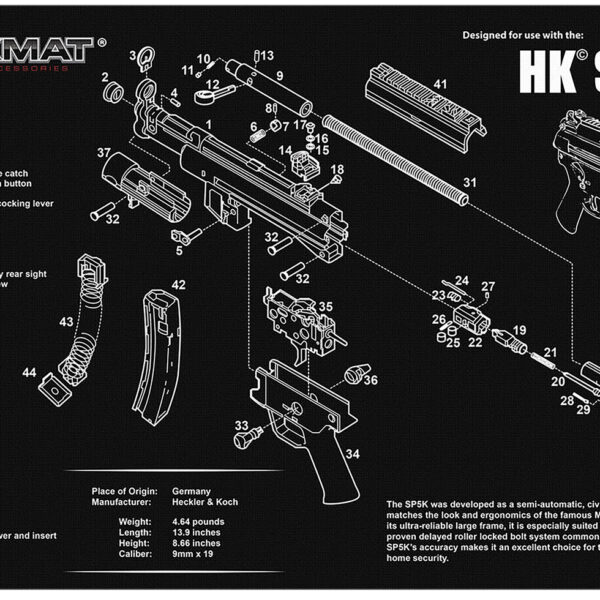 TekMat TEKR17HKSP5K HK SP5K Cleaning Mat Black/White Rubber 11″x17″ HK SP5K Parts Diagram