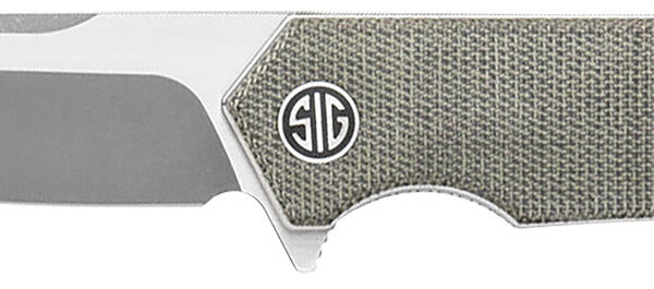 Sig Sauer Knives TS8SG Tsuru  3.30″ Folding Tanto Plain Satin 154CM SS Blade, 4.20″ Green Canvas Micarta Handle