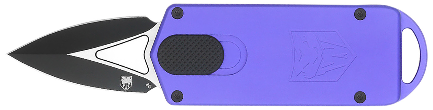 CobraTec Knives CTASPPUR ASP 1.94" OTF Dagger Plain D2 Steel Blade, 3.31" Purple Aluminum Handle