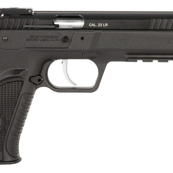 Tanfoglio TFFTAC22AS Force Tactical 22 LR 10+1 4.40″ Threaded Barrel, Black Serrated Slide, Black Polymer Frame w/Beavertail & Picatinny Rail, Black Polymer Grip