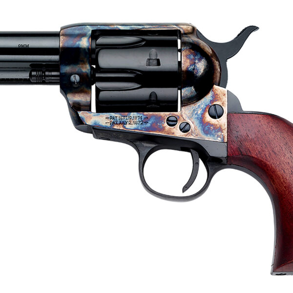 Pietta SA733024ML 1873 9mm Luger 6 Shot 3.50″ Blued Steel Barrel, Blued Cylinder, Color Case Hardened Steel Frame, Walnut Grip