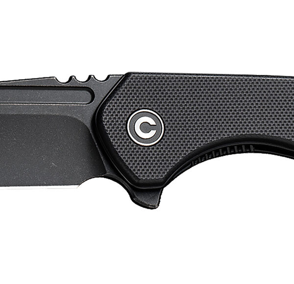 Civivi Knives C23036-1 ExOne 2.94″ Folding Reverse Tanto Plain Black Stonewashed Nitro-V Steel Blade, Black Textured G10 Handle