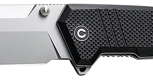 Civivi Knives C23024-1 Bhaltair 3.98″ Folding Tanto Plain Stonewashed 14C28N Steel Blade, Black Textured G10 Handle