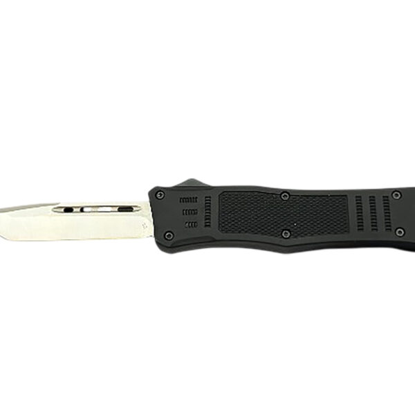 Steel River Knives MT616BULD2T MT616 Ultralight Mini 2.75″ OTF Tanto Plain Polished D2 Steel Blade, 4.25″ Black Aluminum Handle