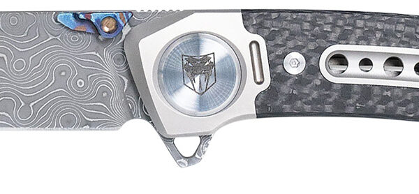 CobraTec Knives CTEMPDAMDNS Emperor  3″ Folding Drop Point Plain Damascus VG-10 SS Blade, 4.25″ Carbon Fiber/SS Titanium Handle