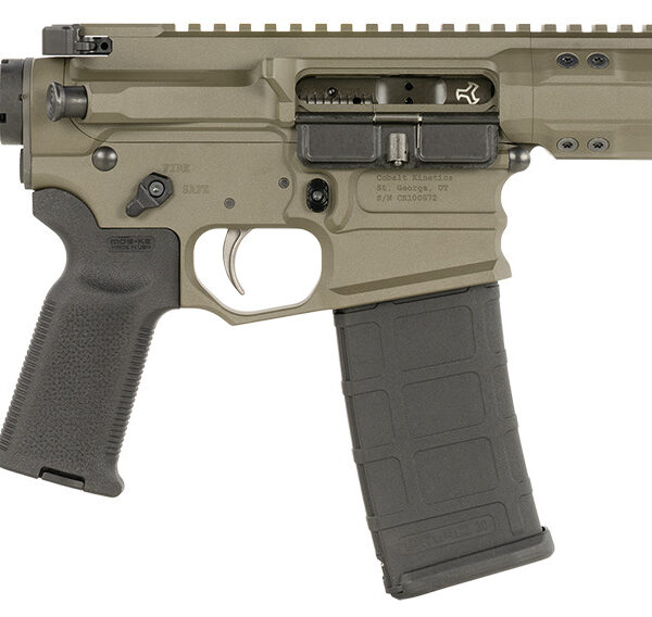 Cobalt Kinetics CKPROLITE30075CKG Pro Lite 300 Blackout 30+1 7.50″ Black Melonite Barrel, CK Green Aluminum Receiver w/Picatinny Rail, Black Polymer SB Tactical SBA3 Brace, Black Polymer Grip