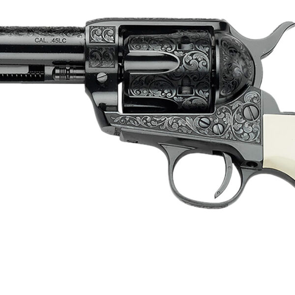 Pietta GW45RR434NMUI Great Western II Red River 45 Colt (Long Colt) 4.75″ Ultra Ivory Engraved Grip