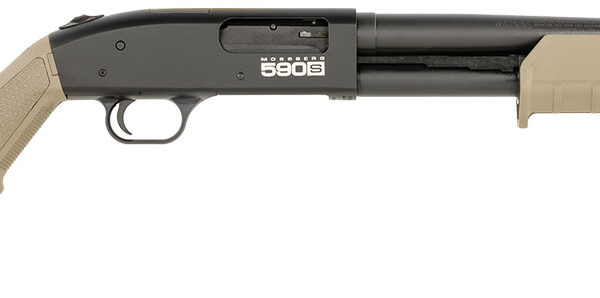 Mossberg 51608 590S  Compact 12 Gauge Pump 3″ 9+1 18.50″ Drilled & Tapped Receiver, Synthetic Stock