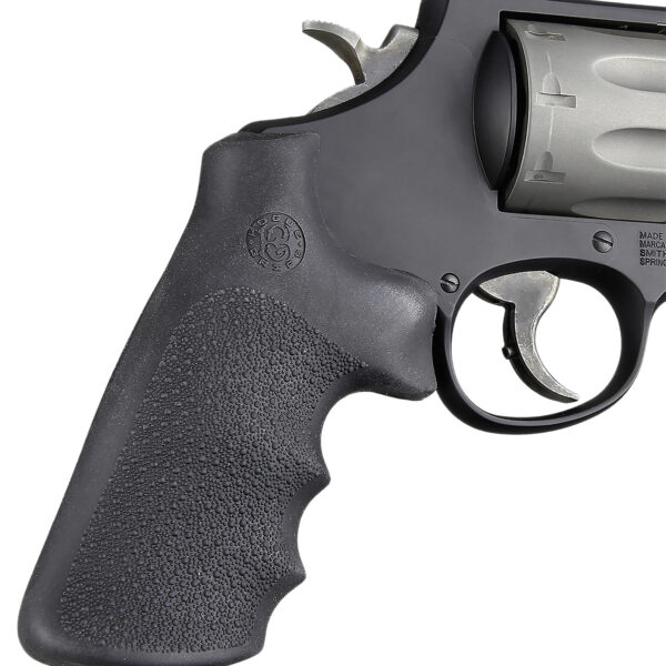 Hogue 19022  Conversion Grip Pistol Grip w/ Finger Grooves Black Overmolded Rubber Fits S&W K/L/N/X/Z Frame