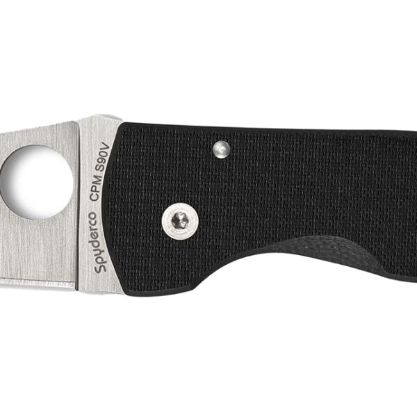 Spyderco C264CFP MicroJimbo 2.45″ Folding Wharncliffe Plain Satin CPM S90V Blade, Black Textured Carbon Fiber Handle
