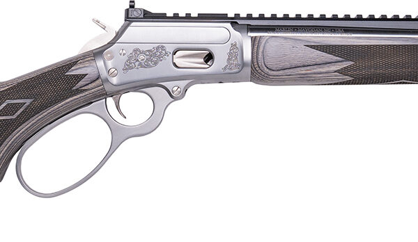 Cnc Firearms CNCMAR44 Marlin 1894 Wild Boar 44 Mag 8+1 16″ Polished Threaded Barrel, Polished Engraved w/Wild Boar Stainless Steel Receiver w/Picatinny Rail Receiver, Gray Fixed Laminate Stock