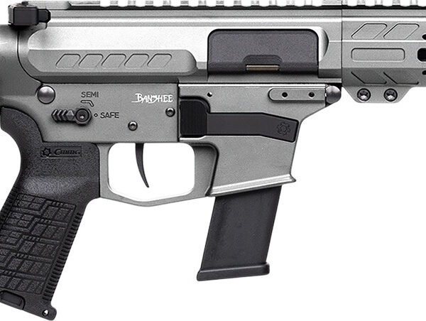CMMG 45A890FTNG Banshee FE MkG 45 ACP 13+1 8″ Black Nitride Threaded Barrel, M-LOK Handguard, Titanium Cerakote Aluminum Receiver w/Picatinny Rail, Black Polymer CMMG RipBrace, CMMG Zeroed Grip