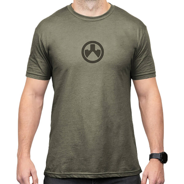 Magpul MAG1115-317-M Icon Logo  Olive Drab Heather Cotton/Polyester Short Sleeve Medium