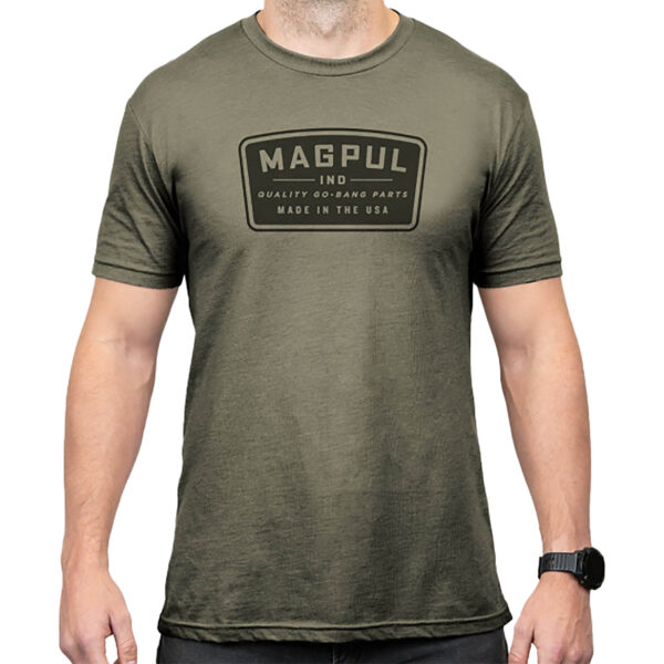 Magpul MAG1526-316-L Go Bang Parts  Olive Drab Heather Cotton/Polyester Short Sleeve Large