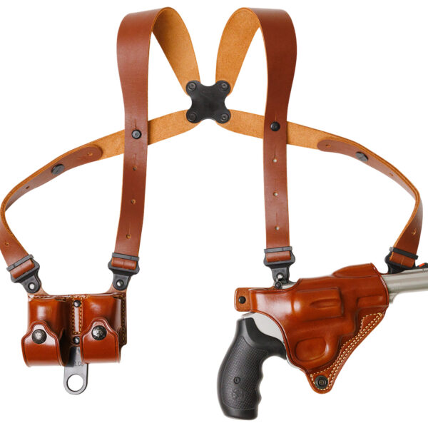 Galco MCII126 Miami Classic II Shoulder System Shoulder Size Fits Chest Up To 56″/S&W N Frame M29/629 Tan Steerhide Right Hand