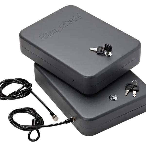 SnapSafe 75221 Lock Box  2XL Key Entry Black Steel 11.50″ L x 8.50″ W x 2.50″ D 2pk