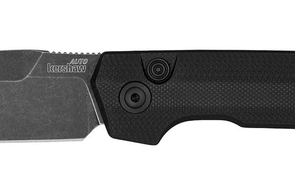 Kershaw 7038G10 Launch Iridium Automatic 3.45″ Folding Plain Black Oxide Blackwash CPM MagnaCut Steel Blade, Black Anodized Aluminum/G10 Handle