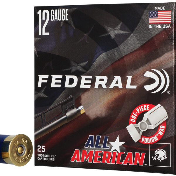 Federal FAA12H8 All-American 12Gauge 2.75″ 1 1/8oz 8Shot 25 Per Box/10 Case