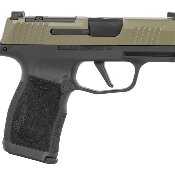 Sig Sauer 365X9GXR3P P365X Micro-Compact 9mm Luger 12+1 3.10″ Black Moss Green Stainless Steel Optic Ready/Serrated Slide, Black Stainless Steel Frame w/Accessory Rail, Textured Grip, RMSc Footprint
