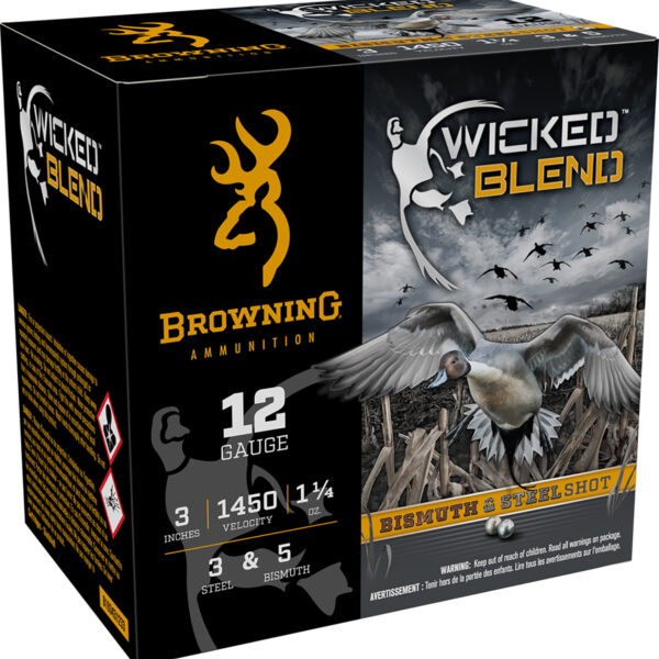 Browning Ammo B193431233 Wicked Blend  12Gauge 3″ 1 1/4oz 3/5BI Shot 25 Per Box/10 Case