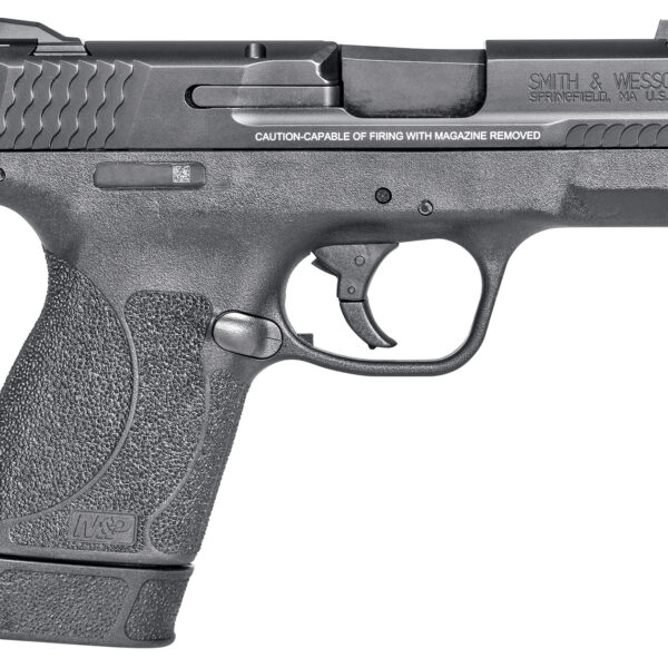 Smith & Wesson 14658 M&P M2.0  Shield Compact Slim Frame .45 ACP 7+1 3.30″ Black Armornite Barrel, Black Armornite Stainless Steel Serrated Slide, Black Polymer Frame & Textured Grip, Manual Safety
