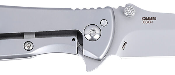 CRKT 7600 SLAG EDC 2.95″ Folding Plain Bead Blasted D2 Steel Blade, Stainless Steel Handle