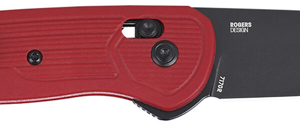 CRKT 7170R SERO  EDC 3.02″ Folding Plain Black TiNi S35VN SS Blade, Red Textured GRN Handle