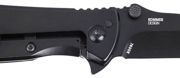 CRKT 7600K SLAG  EDC 2.95″ Folding Plain Black Oxide D2 Steel Blade, Black Stainless Steel Handle