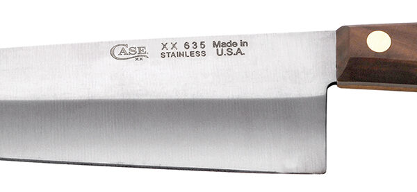 Case 07316 Chef’s 8″ Fixed Plain Mirror Polished Tru-Sharp SS Blade, Walnut Handle