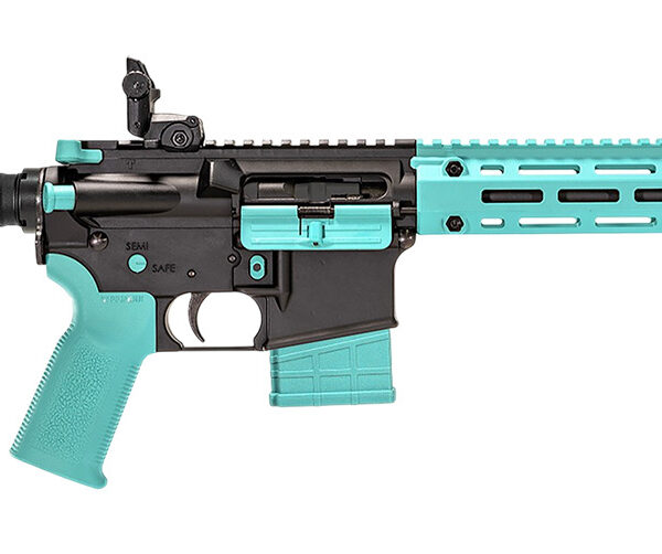 Tippmann Arms A101203 M4-22 LTE 22 LR 25+1 16″ Black Parkerized Threaded Barrel, Matte Black Aluminum Receiver w/Picatinny Rail, Robin Egg Blue M-LOK Handguard, Composite Forend, Black Polymer Stock,