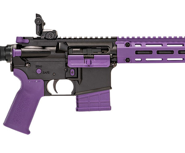 Tippmann Arms A101222 M4-22 LTE 22 LR 25+1 16″ Black Parkerized Threaded Barrel, Matte Black Aluminum Receiver w/Picatinny Rail, Purple M-LOK Handguard, Composite Forend, Black Polymer Stock, Purple G