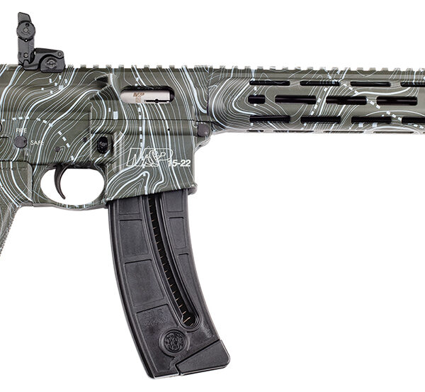 Smith & Wesson 14469 M&P15-22 Sport 22 LR 25+1 16.50″ Black Threaded Barrel, Overall OD Green Topographic Cerakote Polymer Receiver w/Picatinny Rail, M-LOK Handguard, Adj Magpul Moe SL Polymer Stock &
