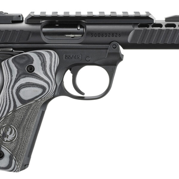 Ruger 43959 Mark IV 22/45 Lite 22 LR 10+1 4.40″ Black Stainless Steel Non-Threaded Barrel, Black Anodized Receiver w/Picatinny Rail, Black Polymer Frame, Black/Gray G10 Grip