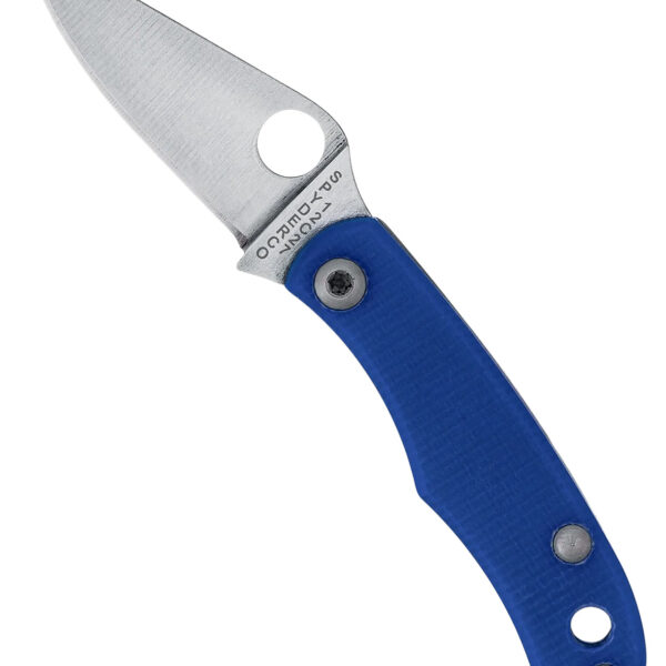 Spyderco C133GBLP Bug 1.27″ Satin 12C27 Sandvik SS Blade, Blue Textured G10 Handle