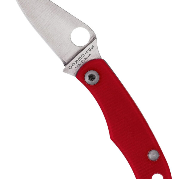 Spyderco C133GRDP Bug 1.27″ Satin 12C27 Sandvik SS Blade, Red Textured G10 Handle