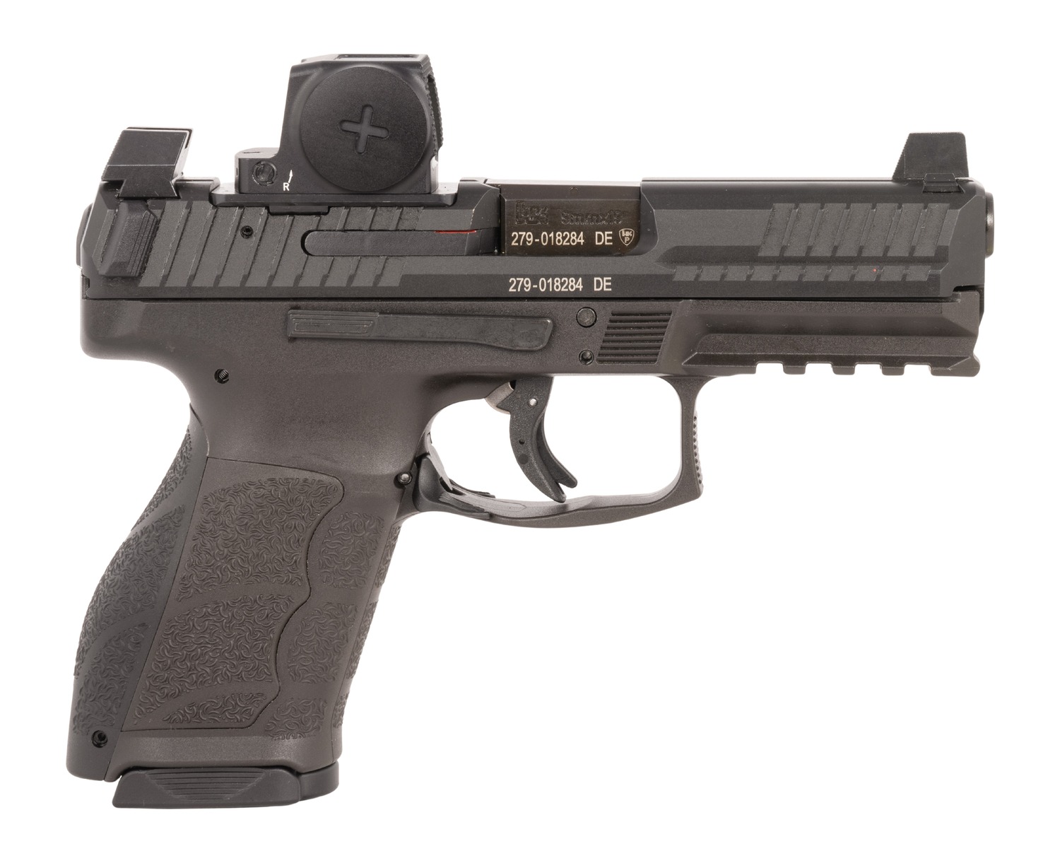 HK 81001348 VP9A1 K w/Optic Compact Frame 9mm Luger 15+1 4.09" Black Barrel, Black Steel Serrated w/Optic Slide, Black Polymer Frame w/Picatinny Rail, Interchangeable Backstrap Grip, Vortex CCW