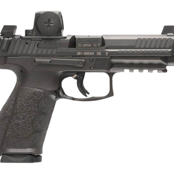 HK 81001352 VP9A1 F w/Optic 9mm Luger 10+1 4.53″ Black Barrel & Steel Serrated w/Optic Slide, Black Polymer Frame w/Picatinny Rail, Textured Grip, Vortex CCW
