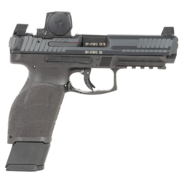 HK 81001350 VP9A1 F w/Optic 9mm Luger 20+1 4.53″ Black Barrel & Steel Serrated w/Optic Slide, Black Polymer Frame w/Picatinny Rail, Textured Grip, Vortex CCW