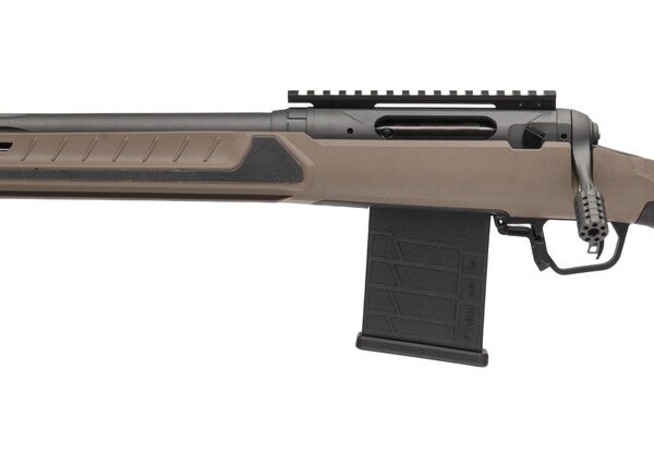 Savage Arms 32696 110 Core Tactical Full Size 300 PRC 5+1 26″ Medium Heavy Fluted Barrel, Arca Rail Forend, Coyote Tan AccuStock w/AccuFit V2 Synthetic Stock, Left Hand