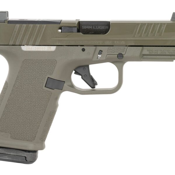 Ruger  RXM  Sports South Exclusive Compact Frame 9mm Luger 15+1 4″ Black FNC Nitride Barrel, OD Green Alloy Steel Optic Ready/Serrated Slide, OD Green Polymer Frame w/Accessory Rail, Textured Grip, RM
