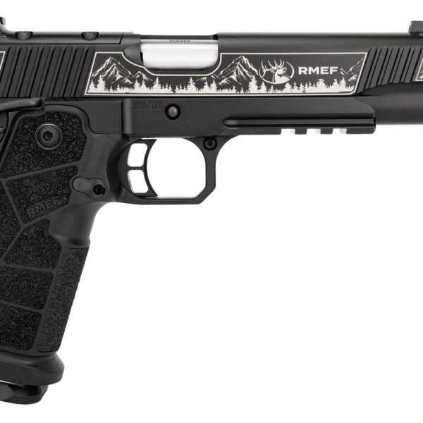 Kimber Mfg, Inc 3600305 DS Warrior Camp Guard Elite Full Size 10mm Auto 18+1 5″ Matte Stainless Compensated Barrel, KimPro Black Stainless Steel Engraved Lightening Cut/Optic Ready/Serrated Slide, Bla