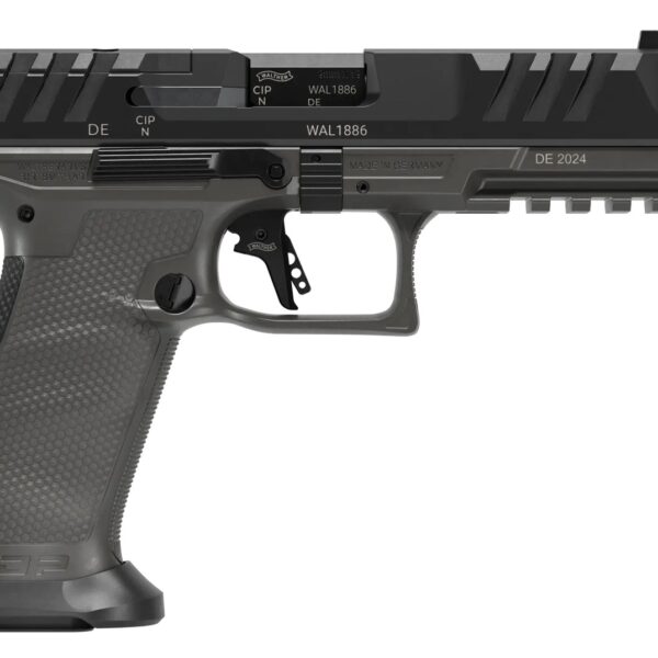 Walther Arms 2871971 PDP Pro SD Full Size 9mm Luger 10+1 5.10″ Black Threaded Barrel, Black Optic Ready/Serrated Slide, Tungsten Gray Polymer Frame w/Picatinny Rail, Textured Polymer Grip