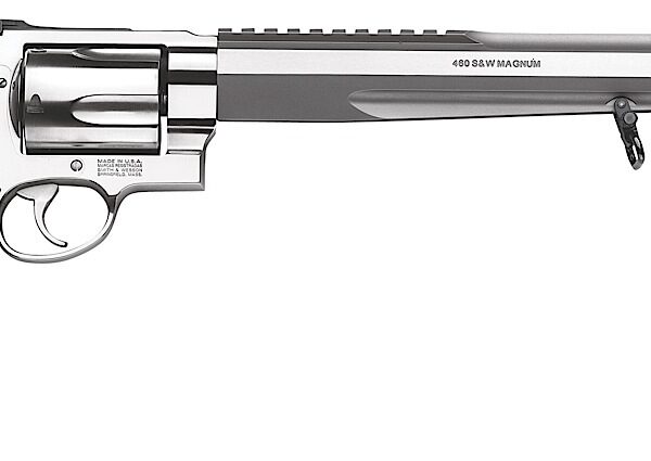 Smith & Wesson 170262 Performance Center Model 460 XVR 460 S&W Mag 5rd 10.50″ with Rail Barrel Overall Stainless Stainless Steel with Black Polymer Grip Includes Muzzle Brake